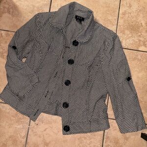 INC International Concepts Black & White Houndstooth Jacket